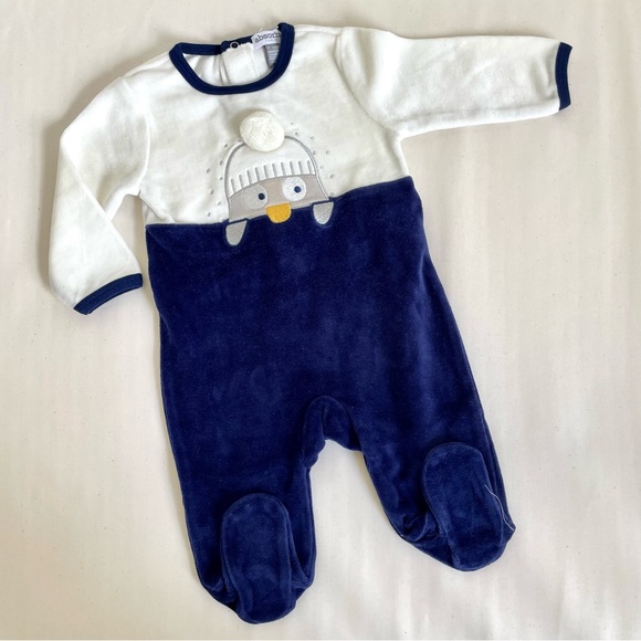 Absorba Infant Baby Velour Bodysuit with Footie, 0-3 mos, NWOT - Picture 4 of 7